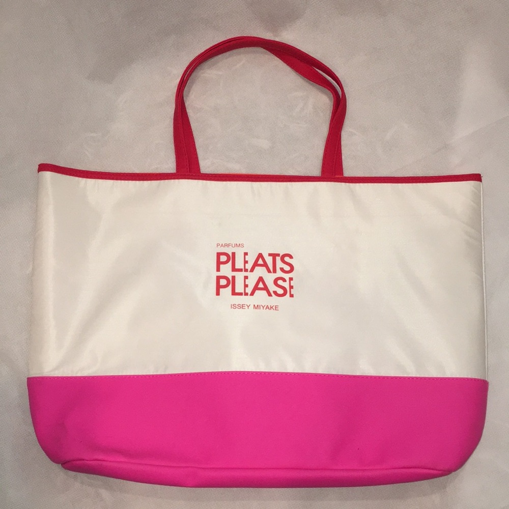 Issey Miyake Pleats Please Perfume Tote Bag – White & Pink – Limited Edition